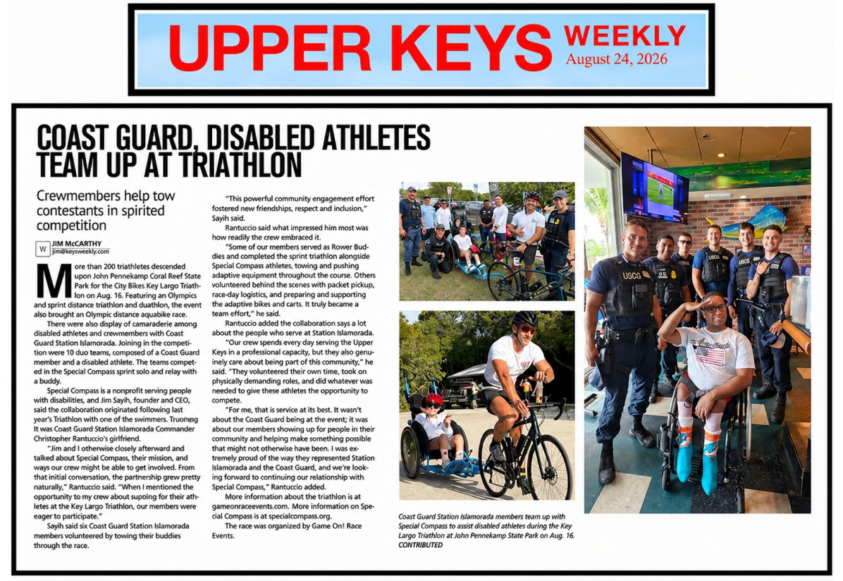 Coast Guard members, disabled athletes team up at triathlon